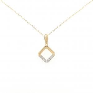 K18YG/PT900 ダイヤモンド ネックレス 0.03CT