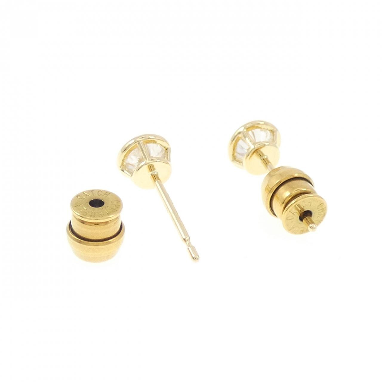 [再加工款] K18YG/ST鑽石耳環 0.349CT 0.378CT H I1 良好-一般