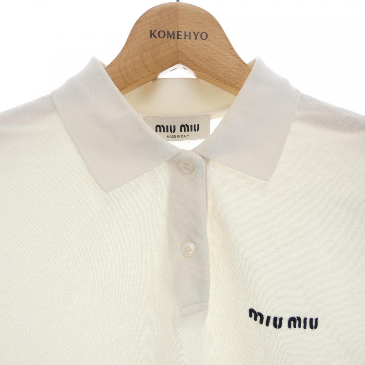 ミュウミュウ MIU MIU コットンピケ MIU MIU ロゴ MJN535 SOOO 14RW ポロシャツ