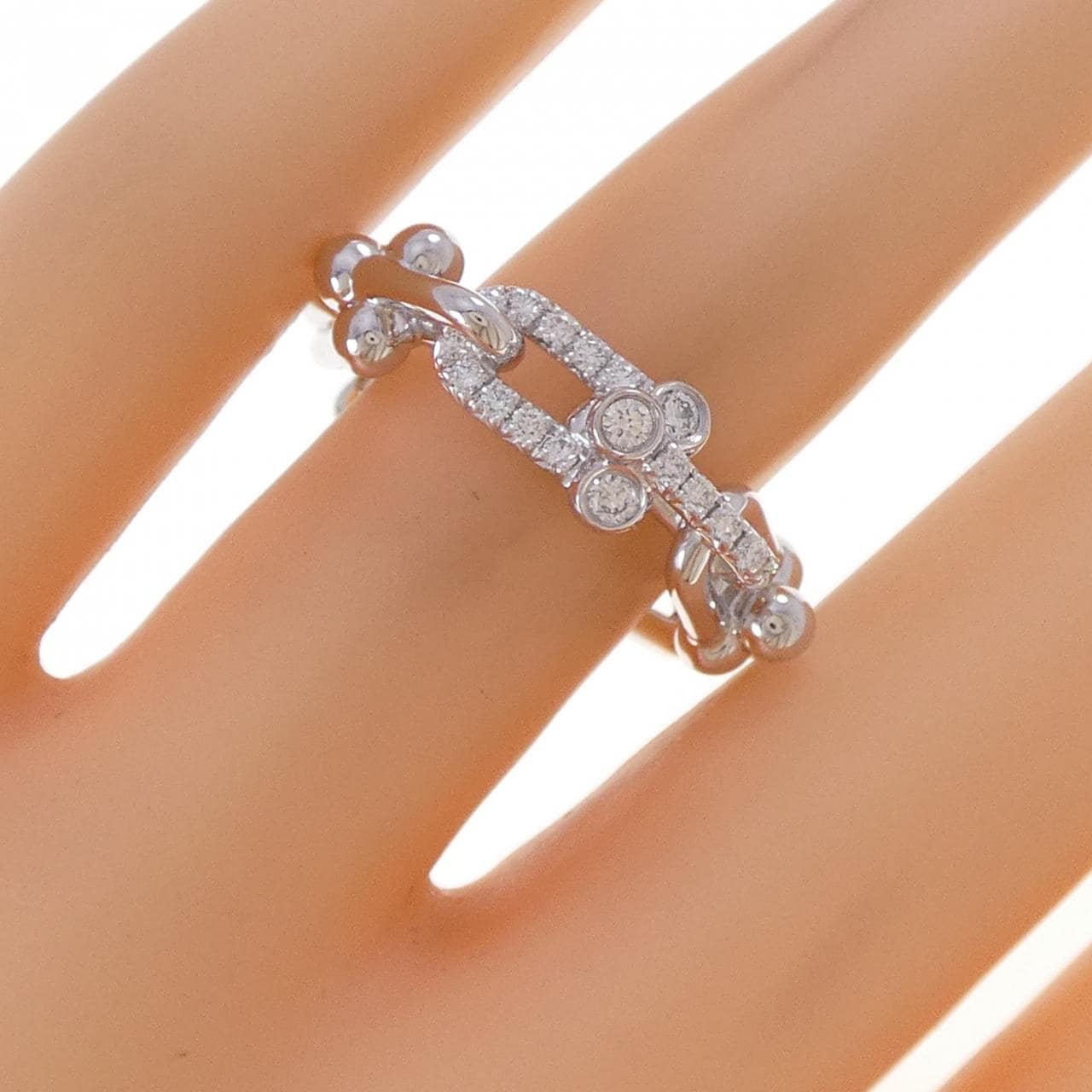 ティファニー ハードウェア スモール リンク リング 0.26CT