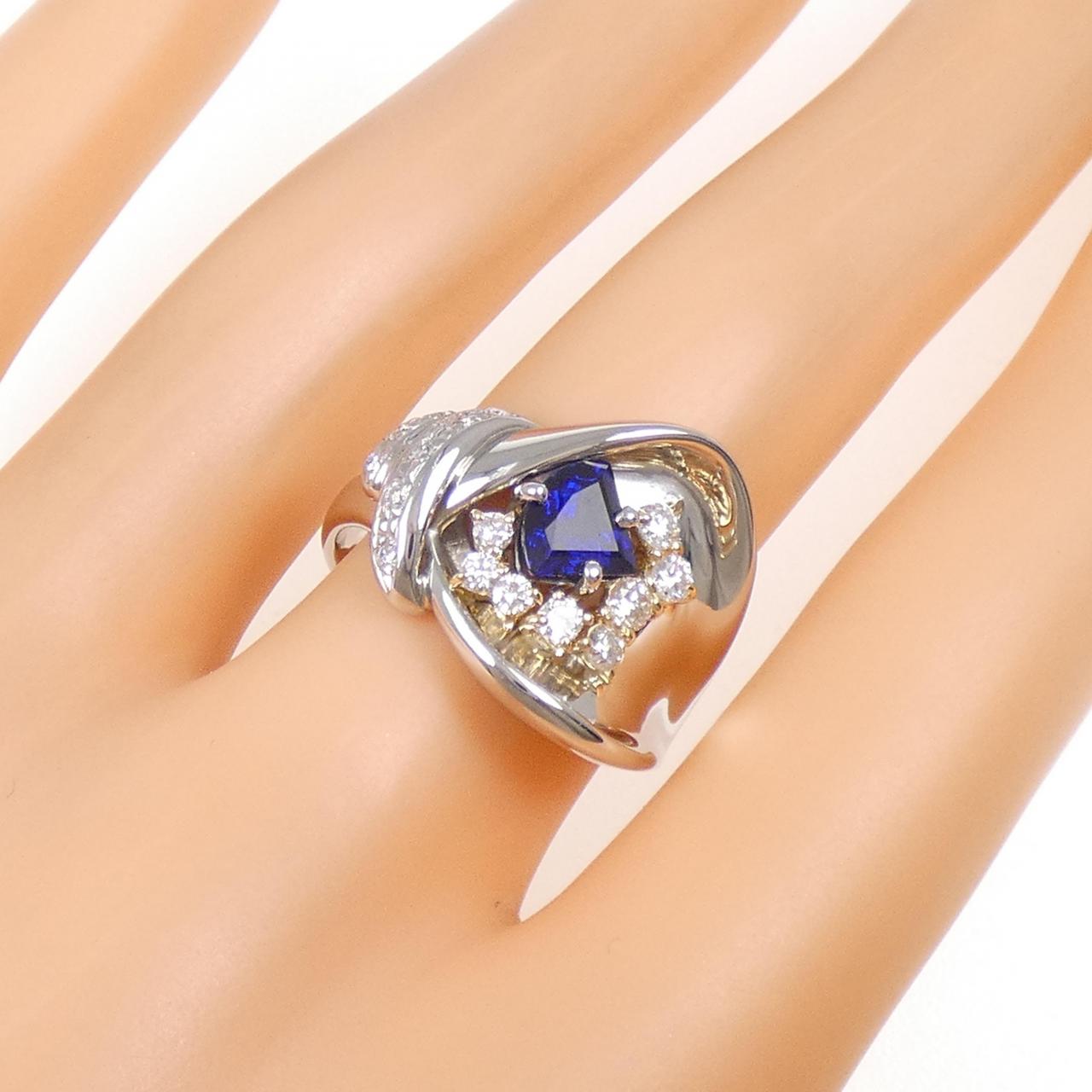 PT900/K18YG サファイヤ リング 1.15CT