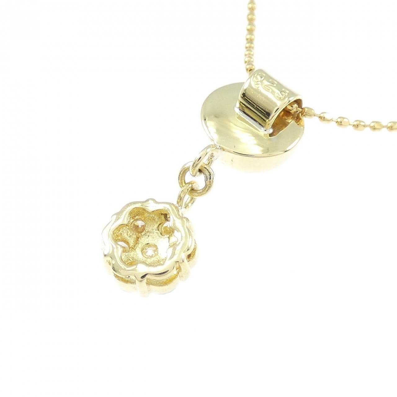 K18YG フラワー ダイヤモンド ネックレス 0.23CT