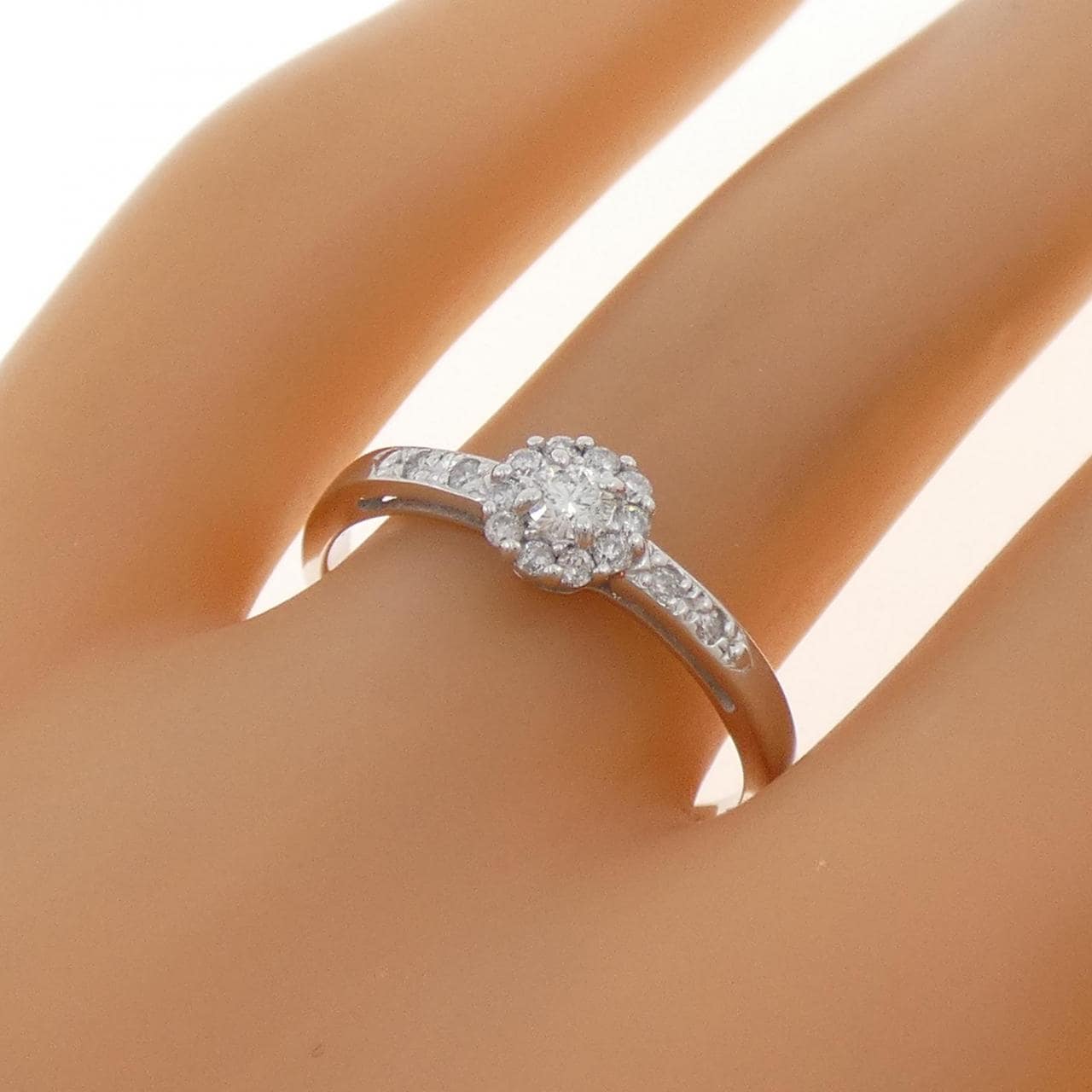 K18WG ダイヤモンド リング 0.08CT