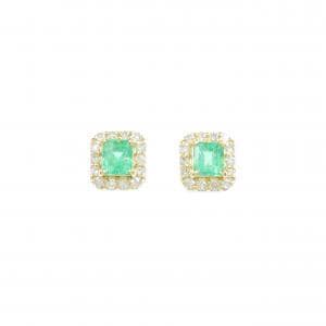 【新品】K18YG エメラルド ピアス 0.38CT