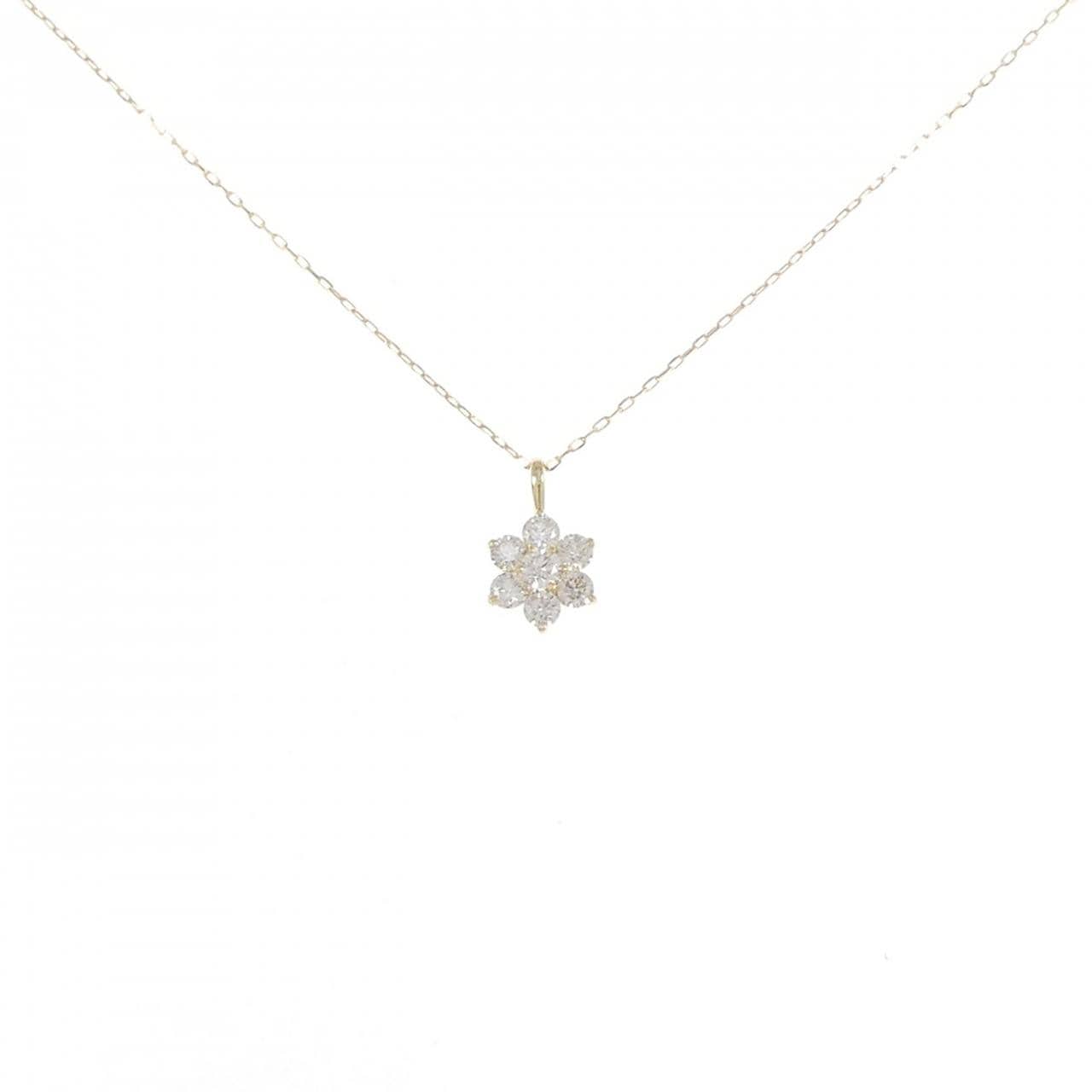 コメ兵｜【新品】K18YG フラワー ダイヤモンド ネックレス 0.30CT  