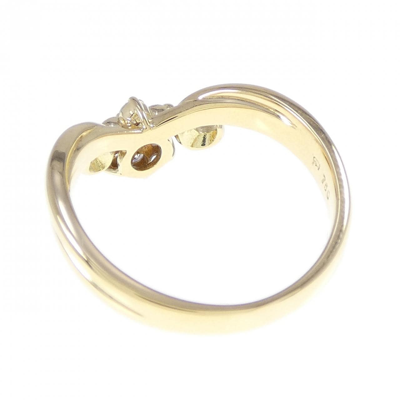 750YG フラワー ダイヤモンド リング 0.23CT