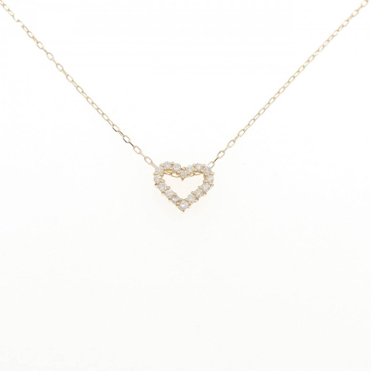 K18YG ハート ダイヤモンド ネックレス 0.20CT