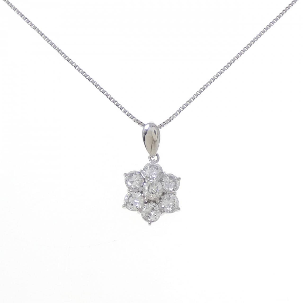 PT900/PT850 フラワー ダイヤモンド ネックレス 1.06CT