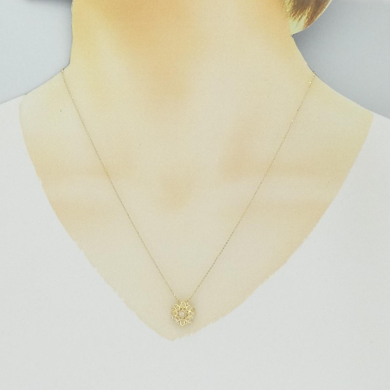 K18YG ダイヤモンド ネックレス 0.20CT