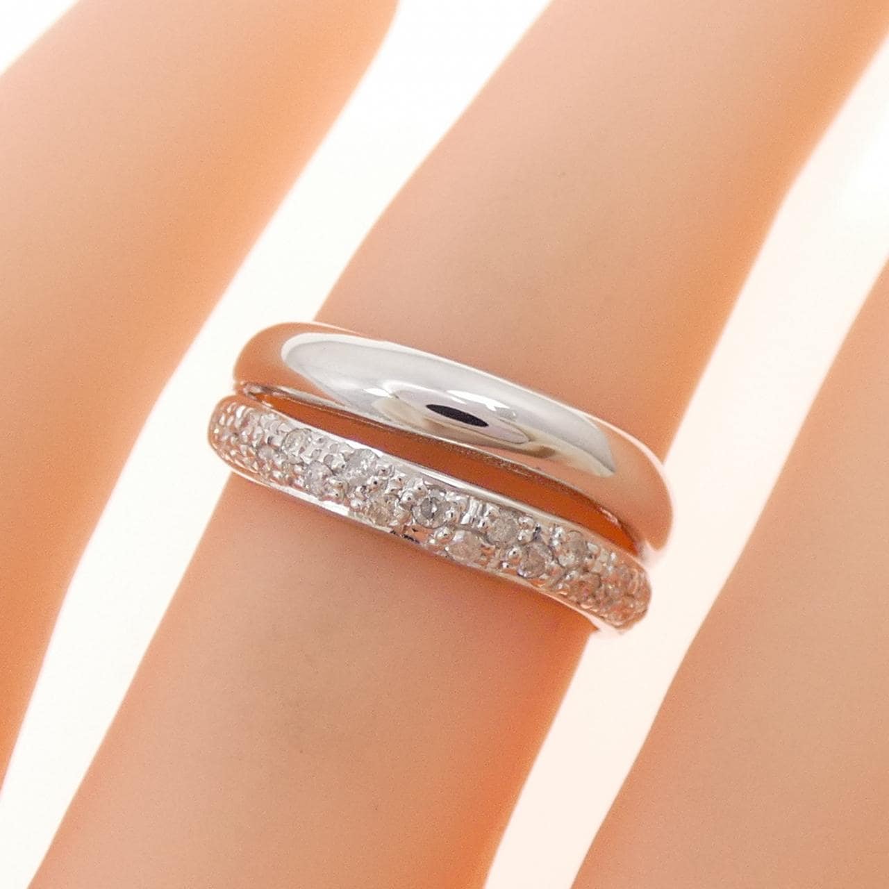 K14WG ダイヤモンド リング 0.16CT