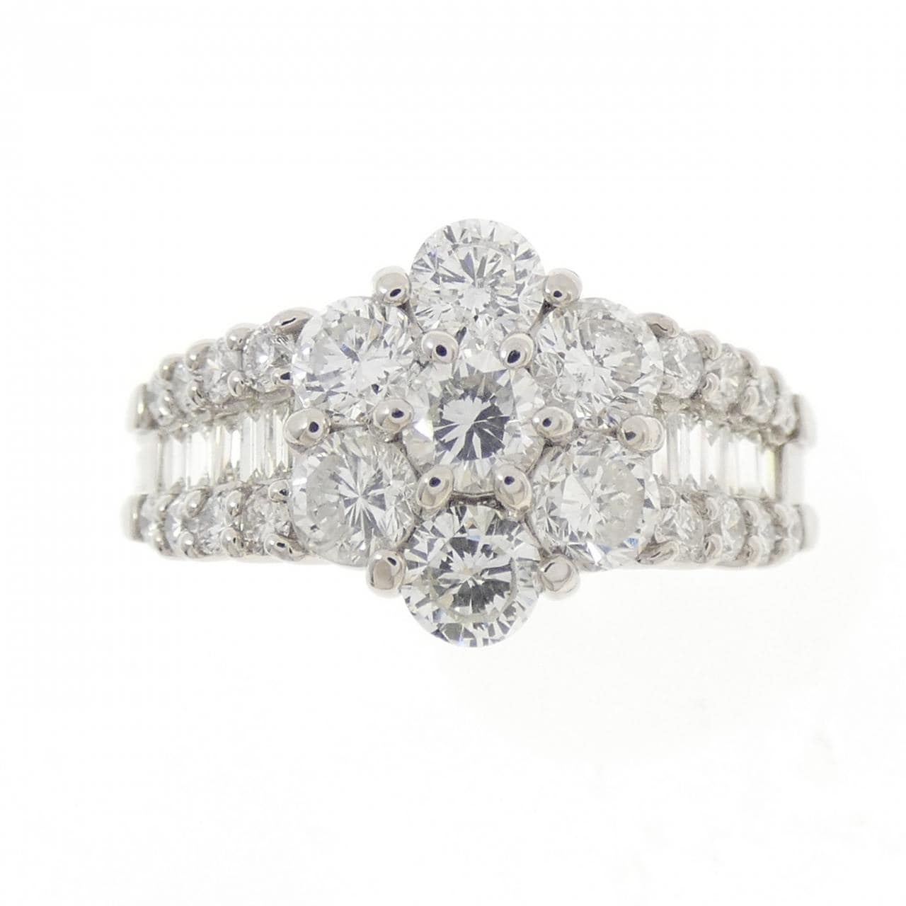 PT900 フラワー ダイヤモンド リング 1.63CT