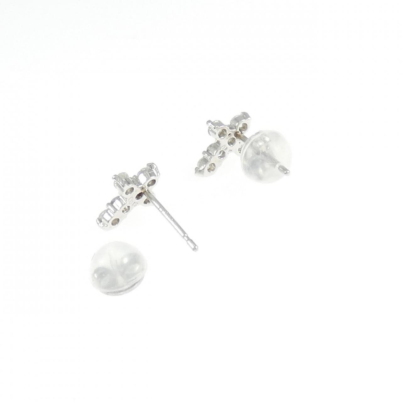 PT900 クロス ダイヤモンド ピアス 0.30CT