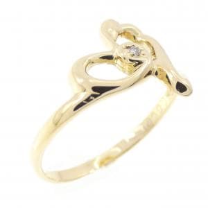 K18YG ハート ダイヤモンド リング 0.007CT