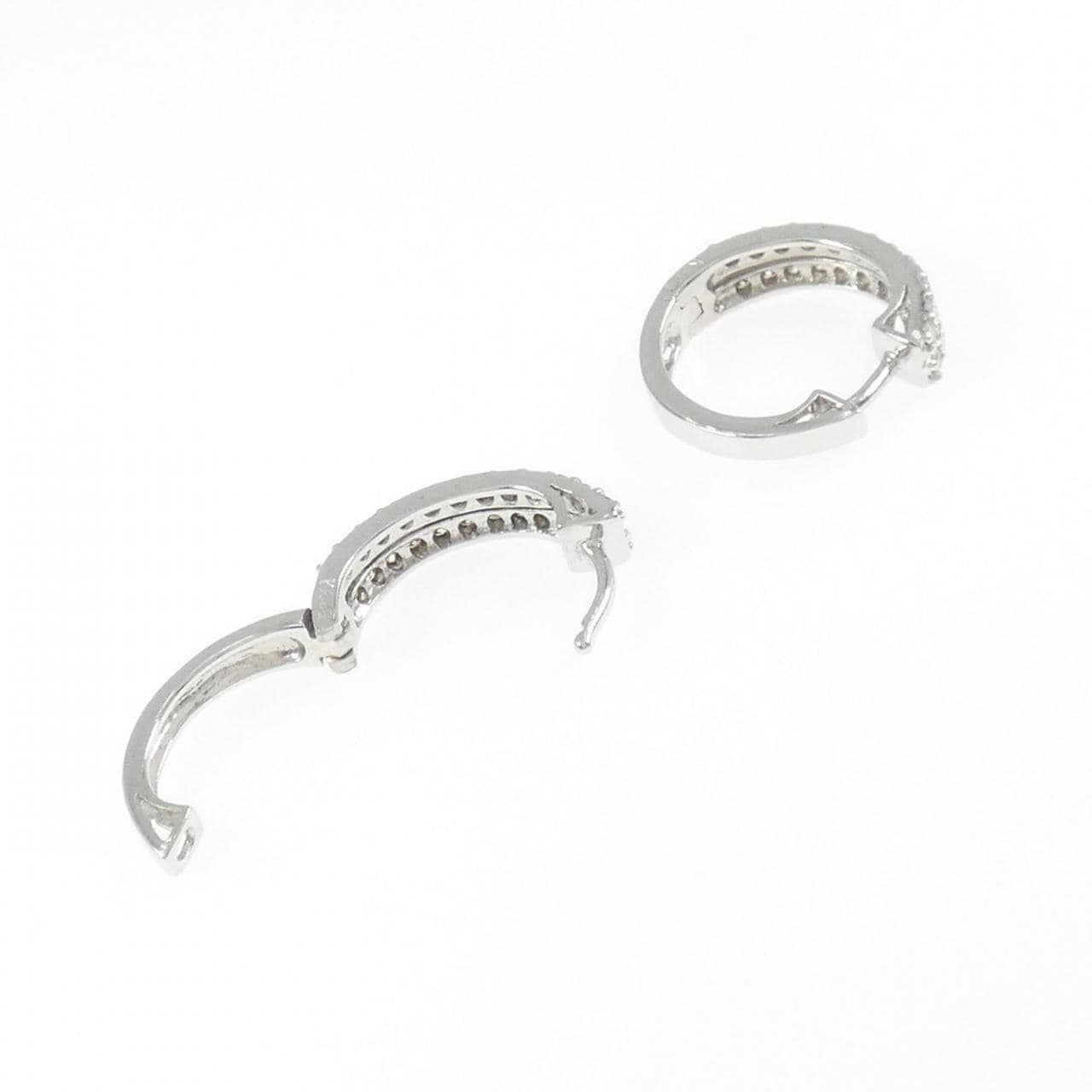 K18WG ダイヤモンド フープ ピアス  0.50CT