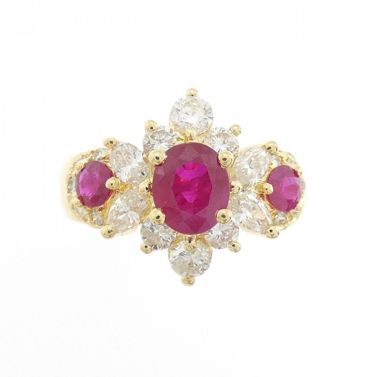 K18YG ルビー リング 1.00CT