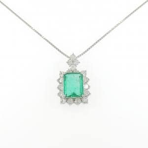 PT900/PT850 エメラルド ネックレス 3.77CT