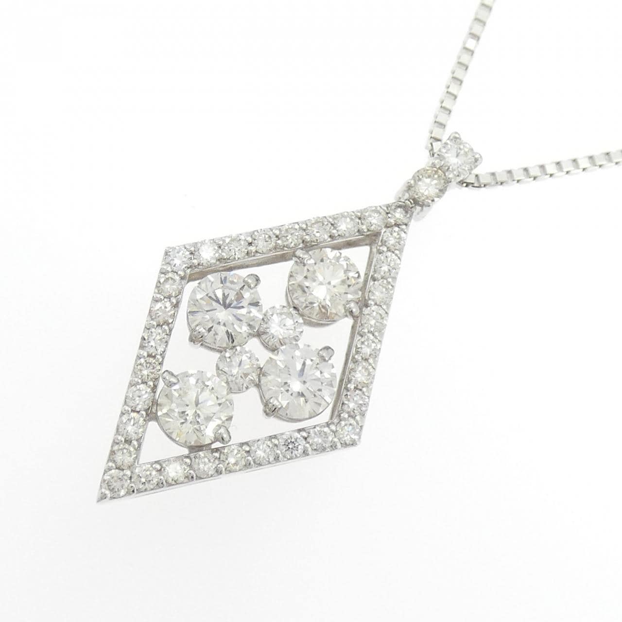 K18WG ダイヤモンド ネックレス 2.00CT