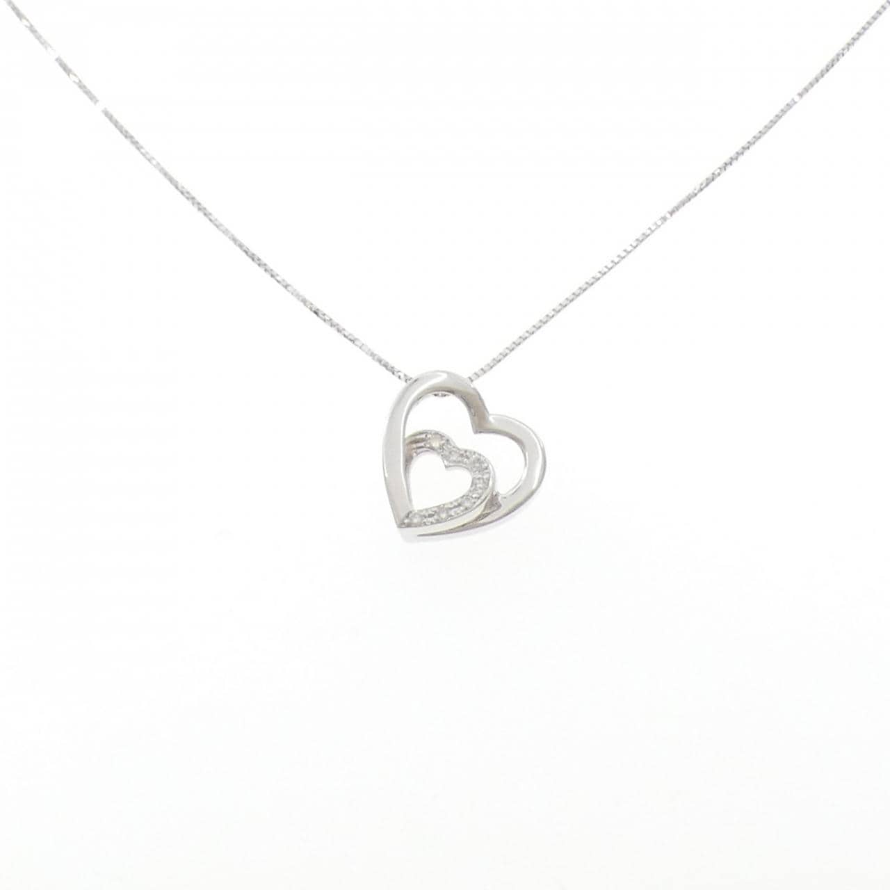 K18WG 心形鑽石項鍊 0.10CT