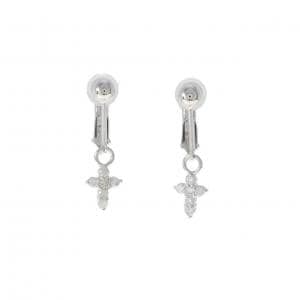 K14WG クロス ダイヤモンド イヤリング 0.30CT
