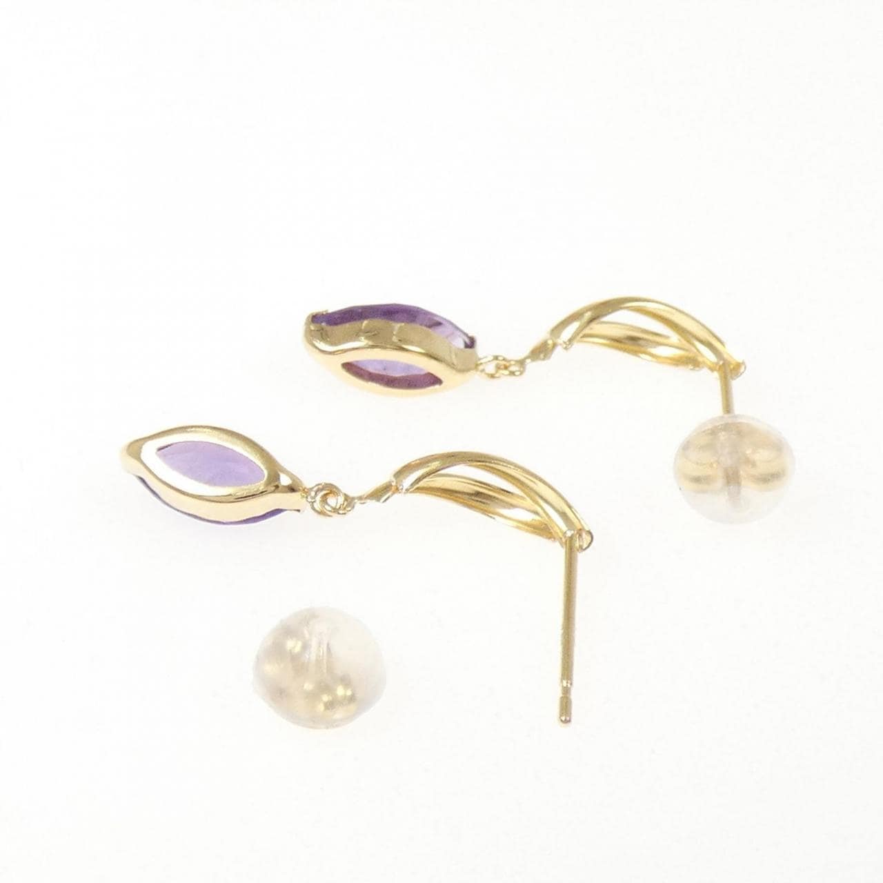 K18YG アメジスト ピアス 1.00CT