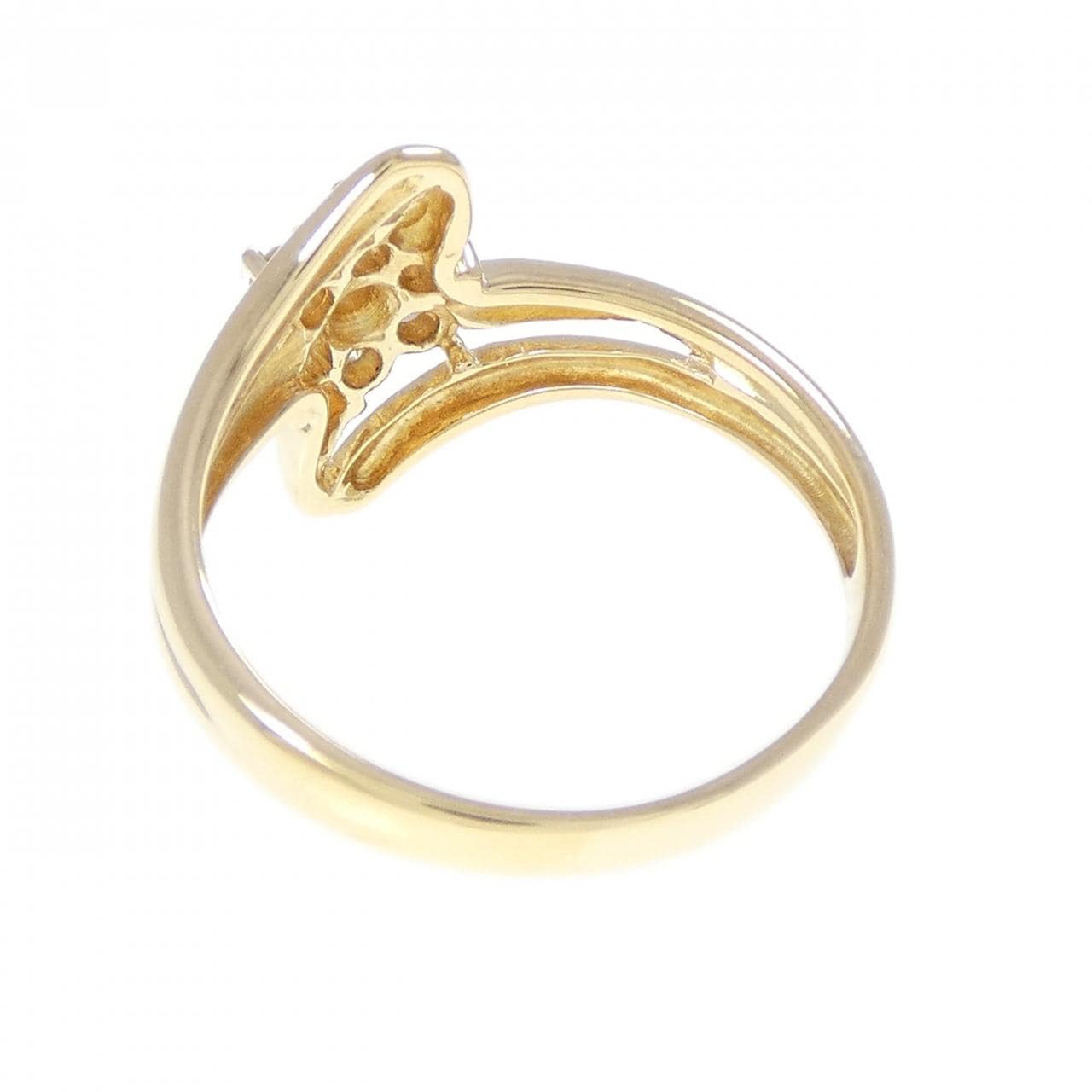 K18YG フラワー ダイヤモンド リング 0.21CT