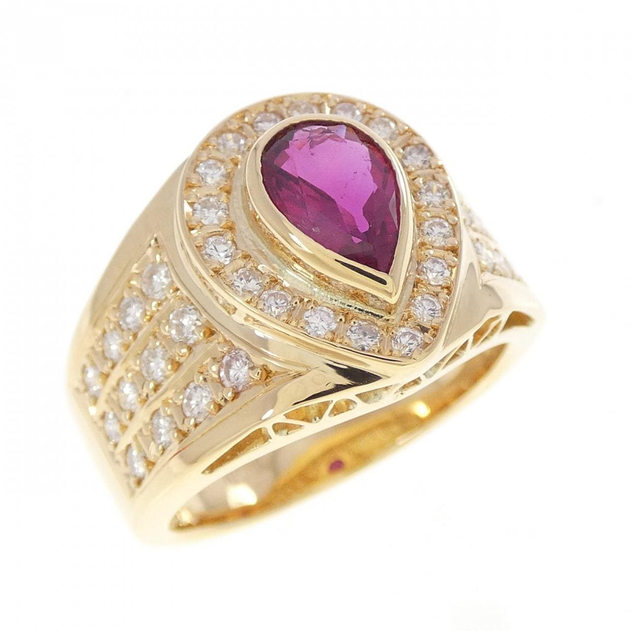K18YG ルビー リング 1.00CT