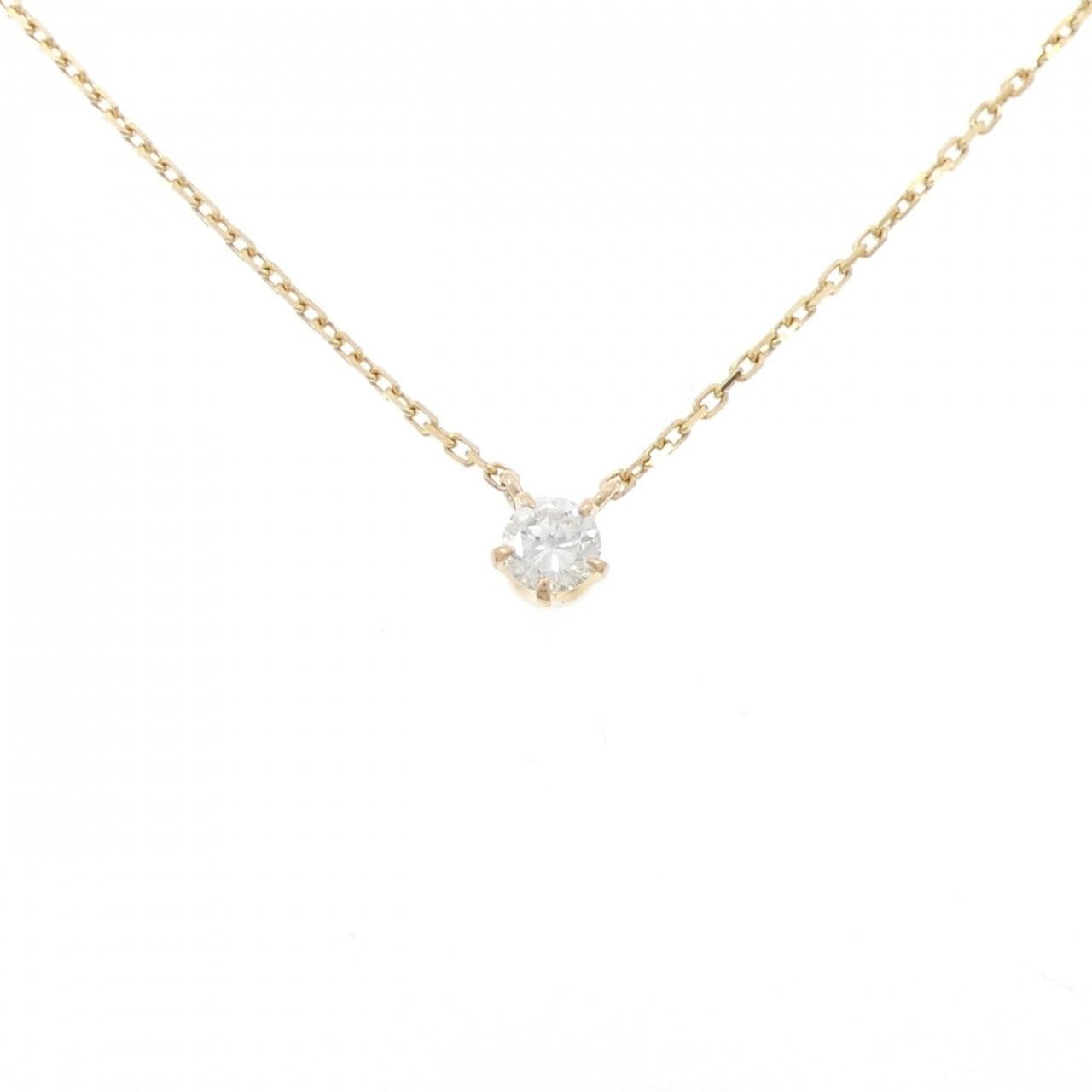 K18YG ソリティア ダイヤモンド ネックレス 0.39CT