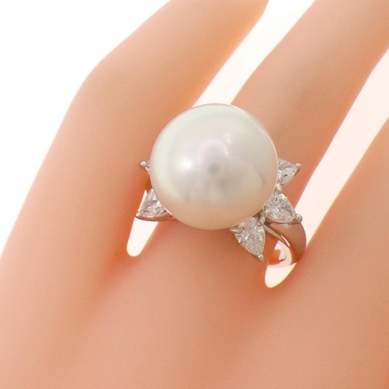 PT900 白蝶パール リング 13.7mm