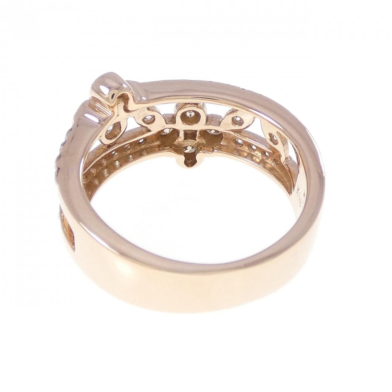 K18PG フラワー ダイヤモンド リング 0.60CT