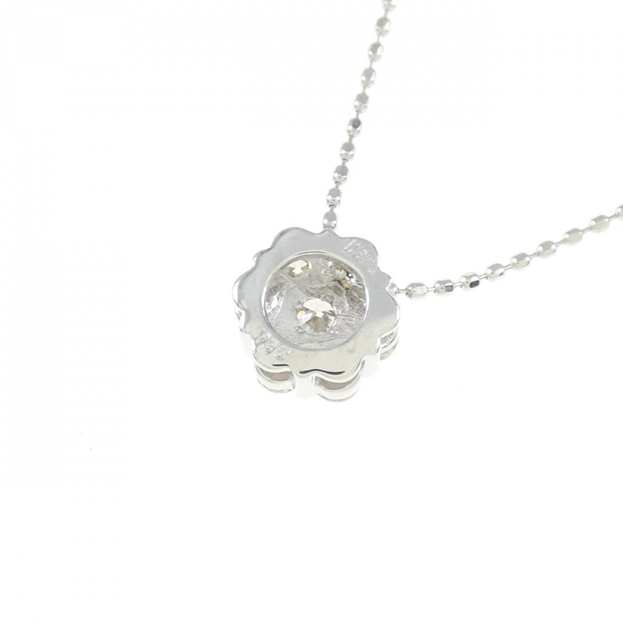 K18WG flower Diamond necklace 0.35CT