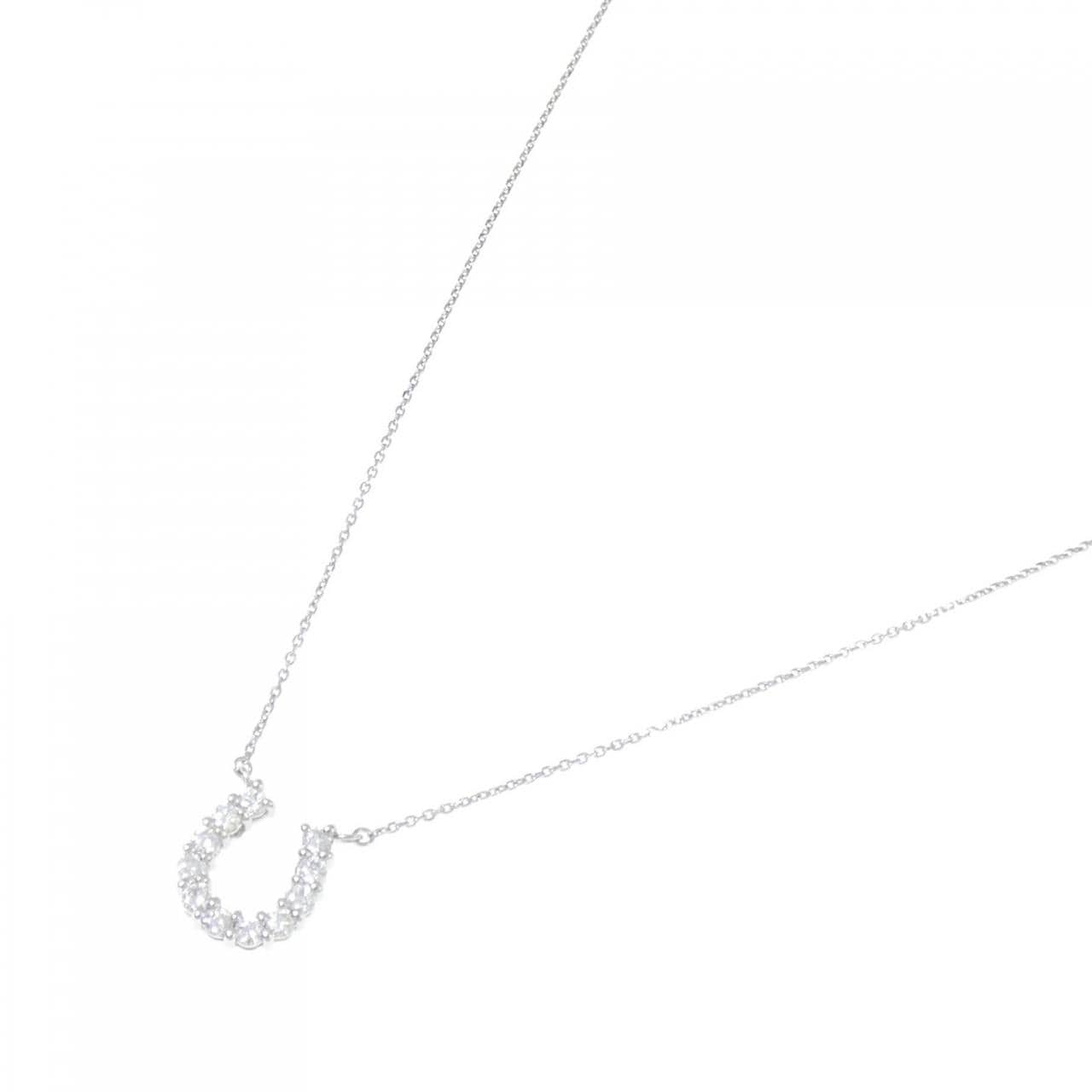 【新品】PT900/PT850 ホースシュー ダイヤモンド ネックレス 0.318CT