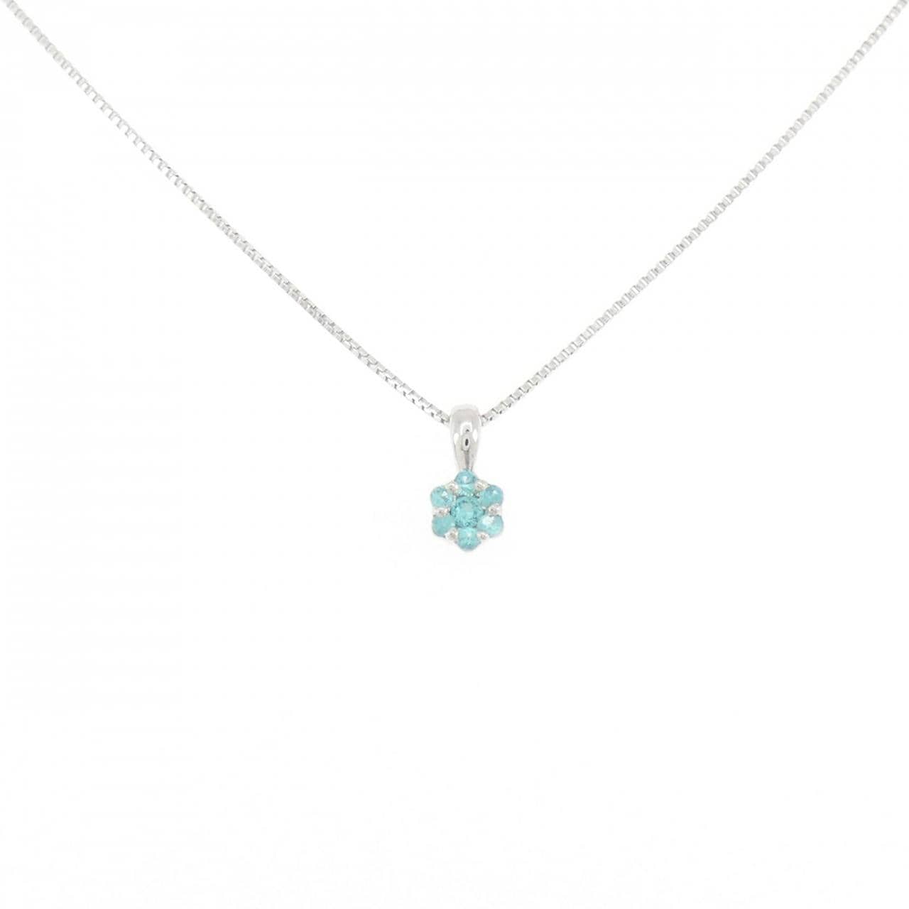 K18WG フラワー トルマリン ネックレス 0.05CT