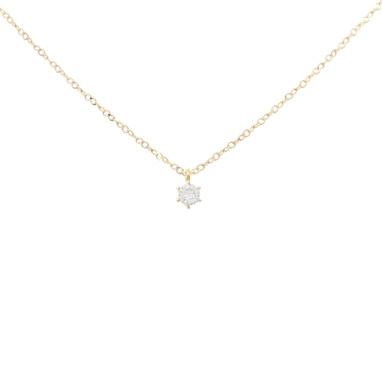 K18YG ソリティア ダイヤモンド ネックレス 0.10CT