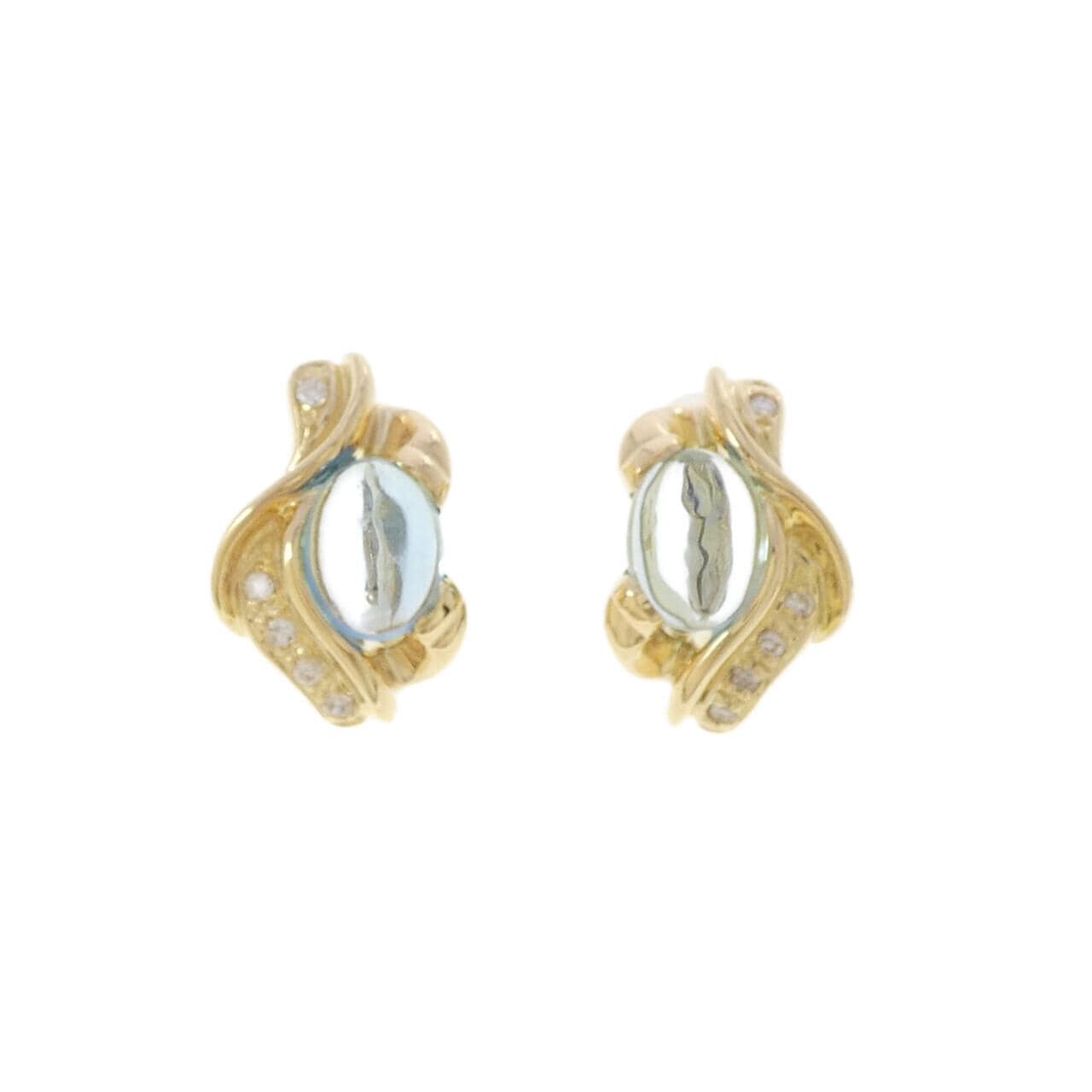 K18YG ブルートパーズ イヤリング 3.00CT