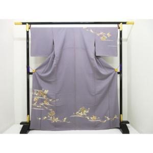 Single layer visiting kimono with gold leaf Yuzen finish