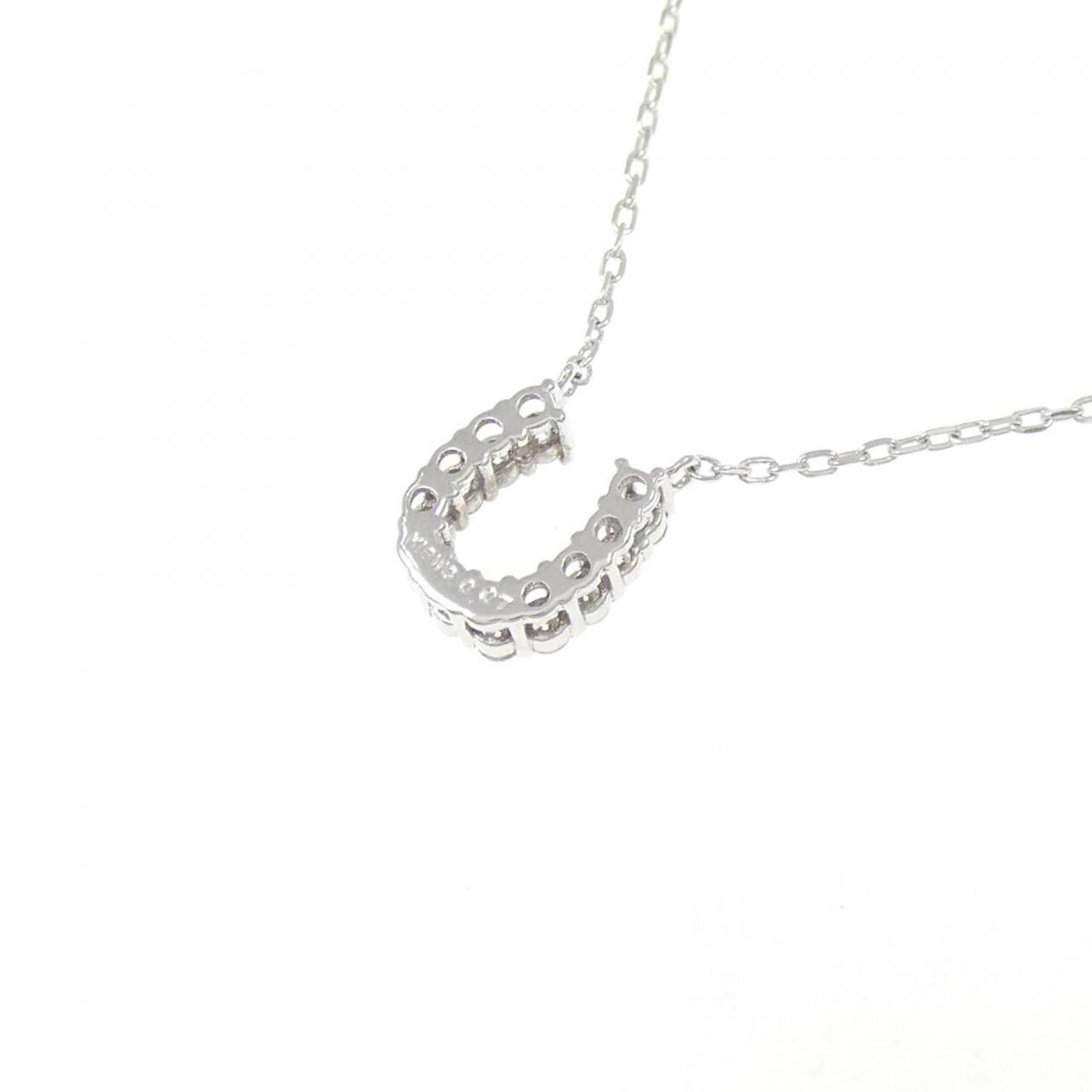 K18WG ホースシュー ダイヤモンド ネックレス 0.07CT