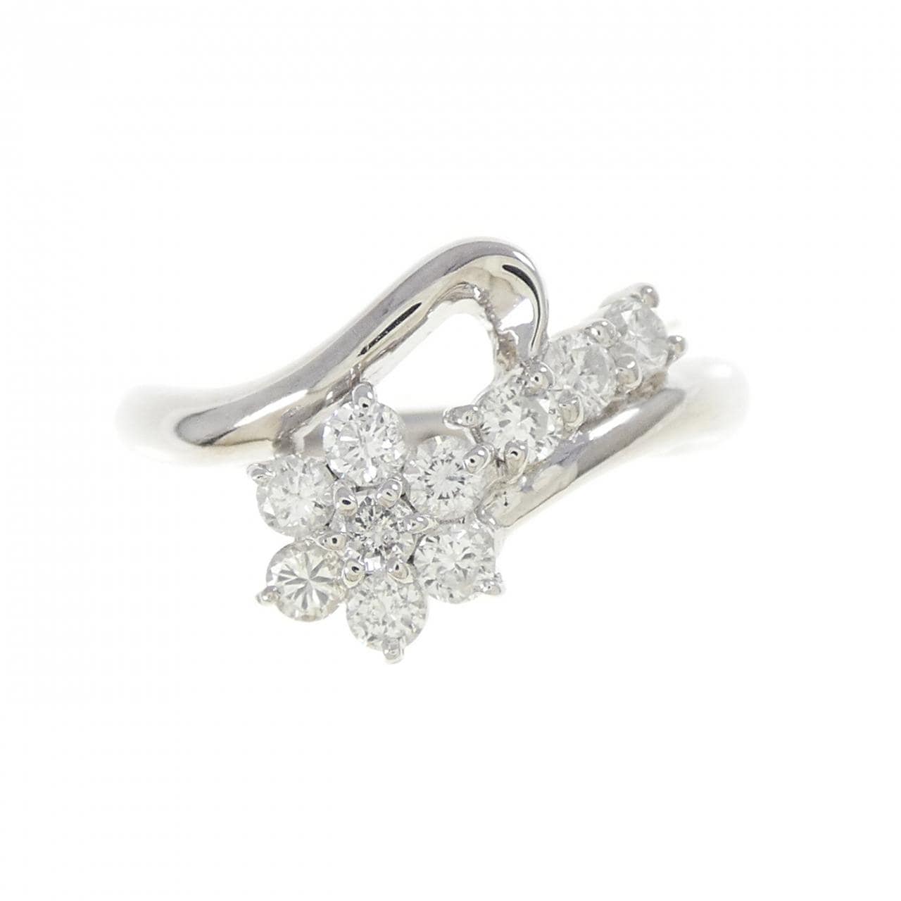 PT900 フラワー ダイヤモンド リング 0.50CT