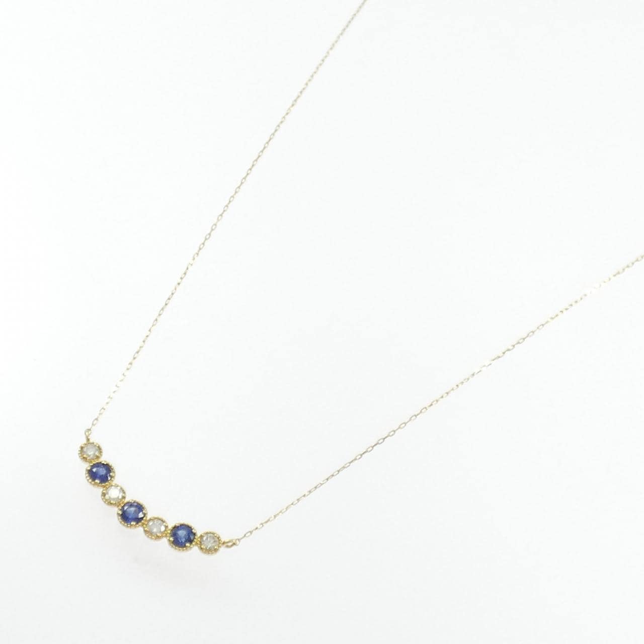 【新品】K18YG サファイヤ ネックレス 0.35CT