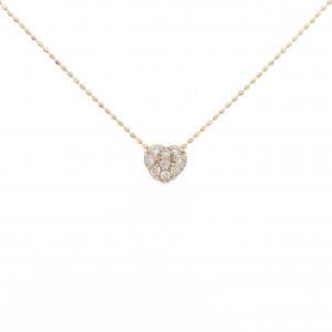 K18PG ハート パヴェ ダイヤモンド ネックレス 0.13CT