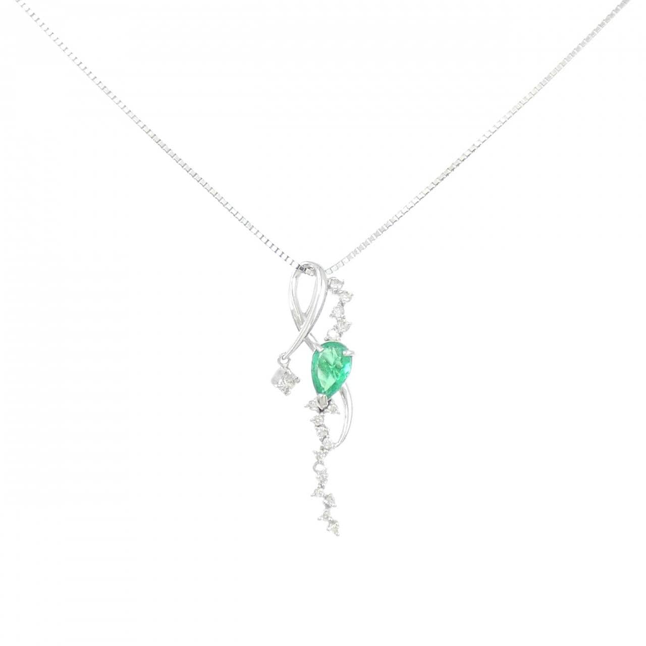 K18WG エメラルド ネックレス 0.400CT
