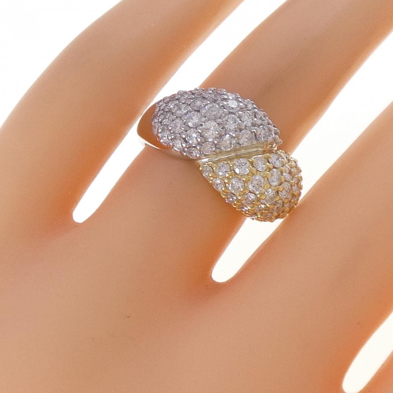 PT900/K18YG パヴェ ダイヤモンド リング 1.52CT