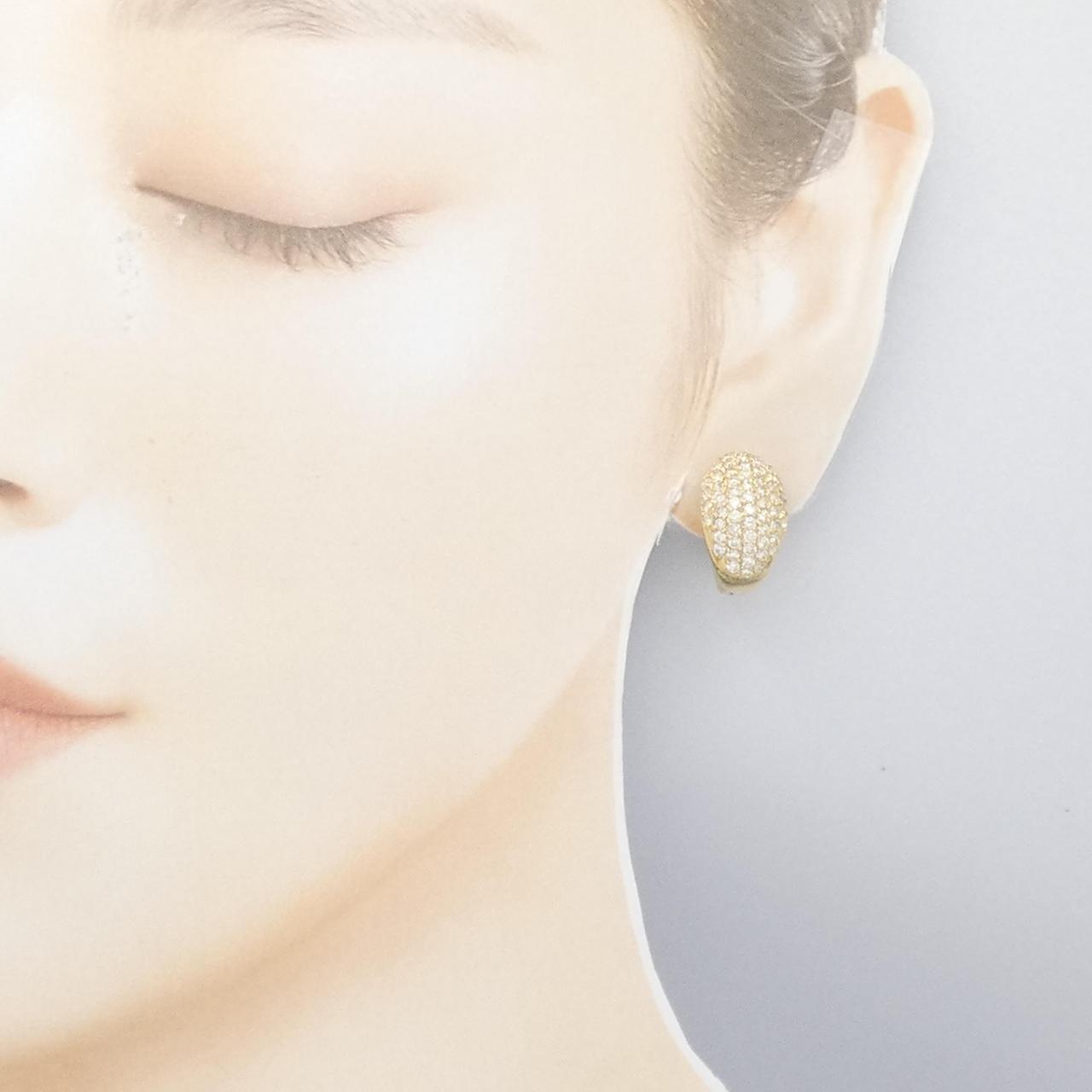 K18YG 密镶钻石耳夹2.20CT
