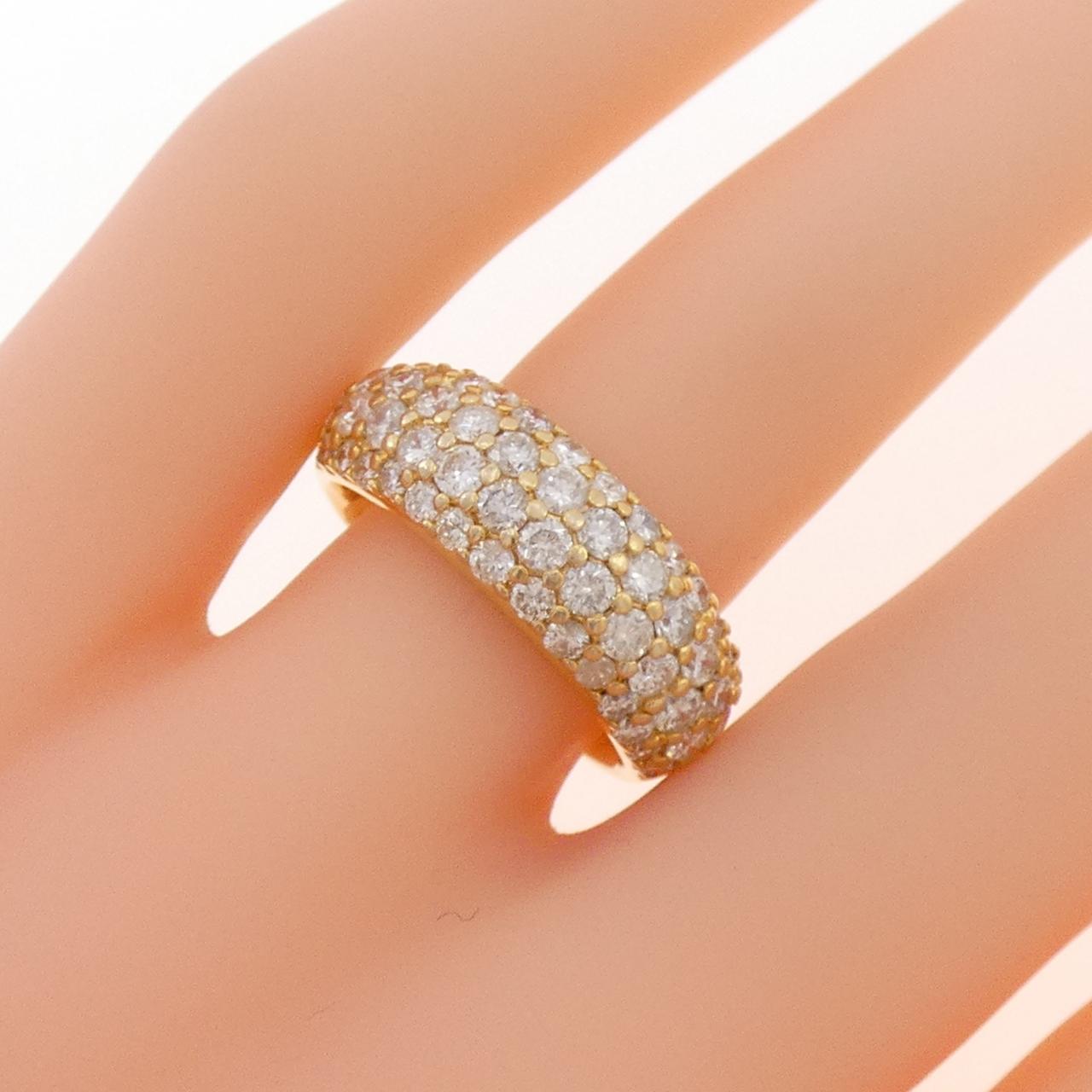 K18YG パヴェ ダイヤモンド リング 1.50CT