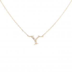 K18YG イニシャルY ダイヤモンド ネックレス