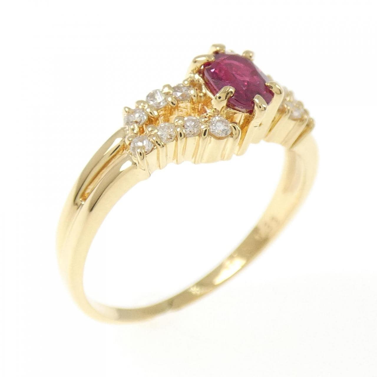 K18YG ルビー リング 0.39CT