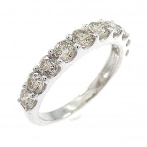 K18WG ハーフエタニティ ダイヤモンド リング 1.05CT