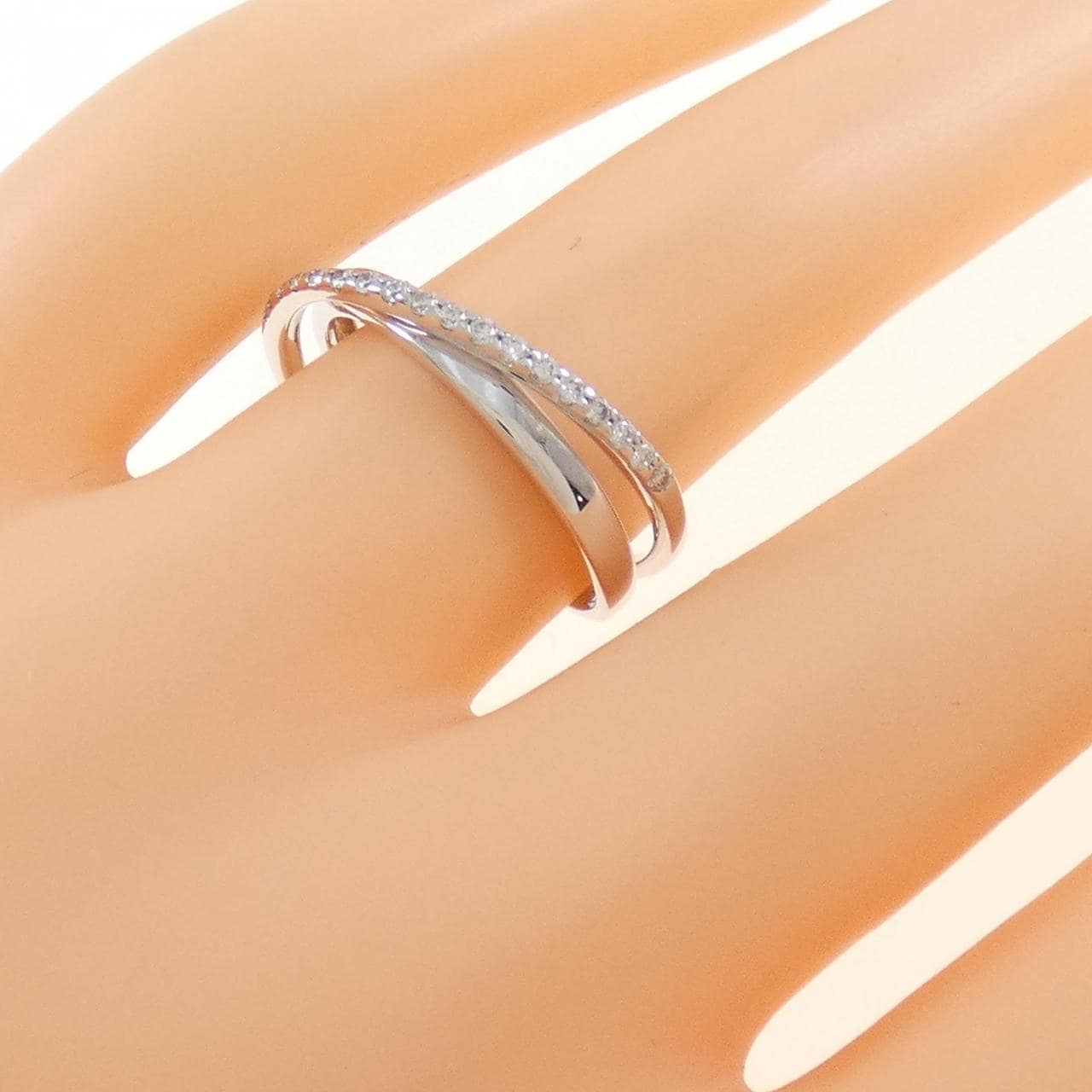 K18WG ダイヤモンド リング 0.16CT