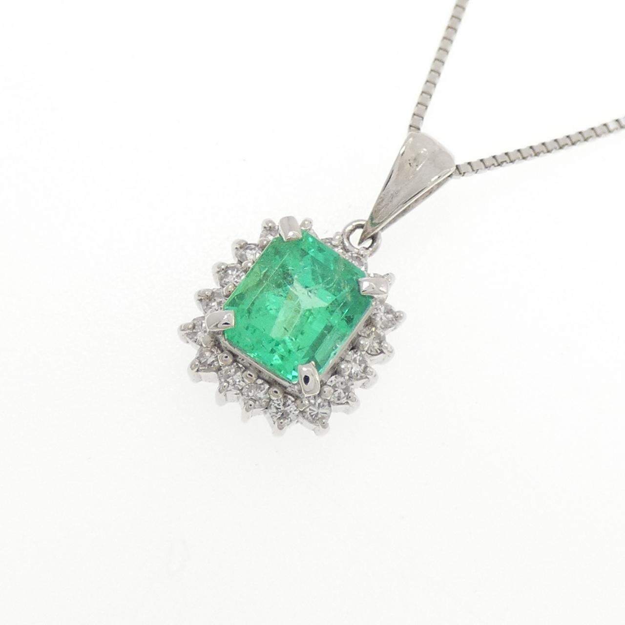 PT900/PT850 エメラルド ネックレス 1.18CT