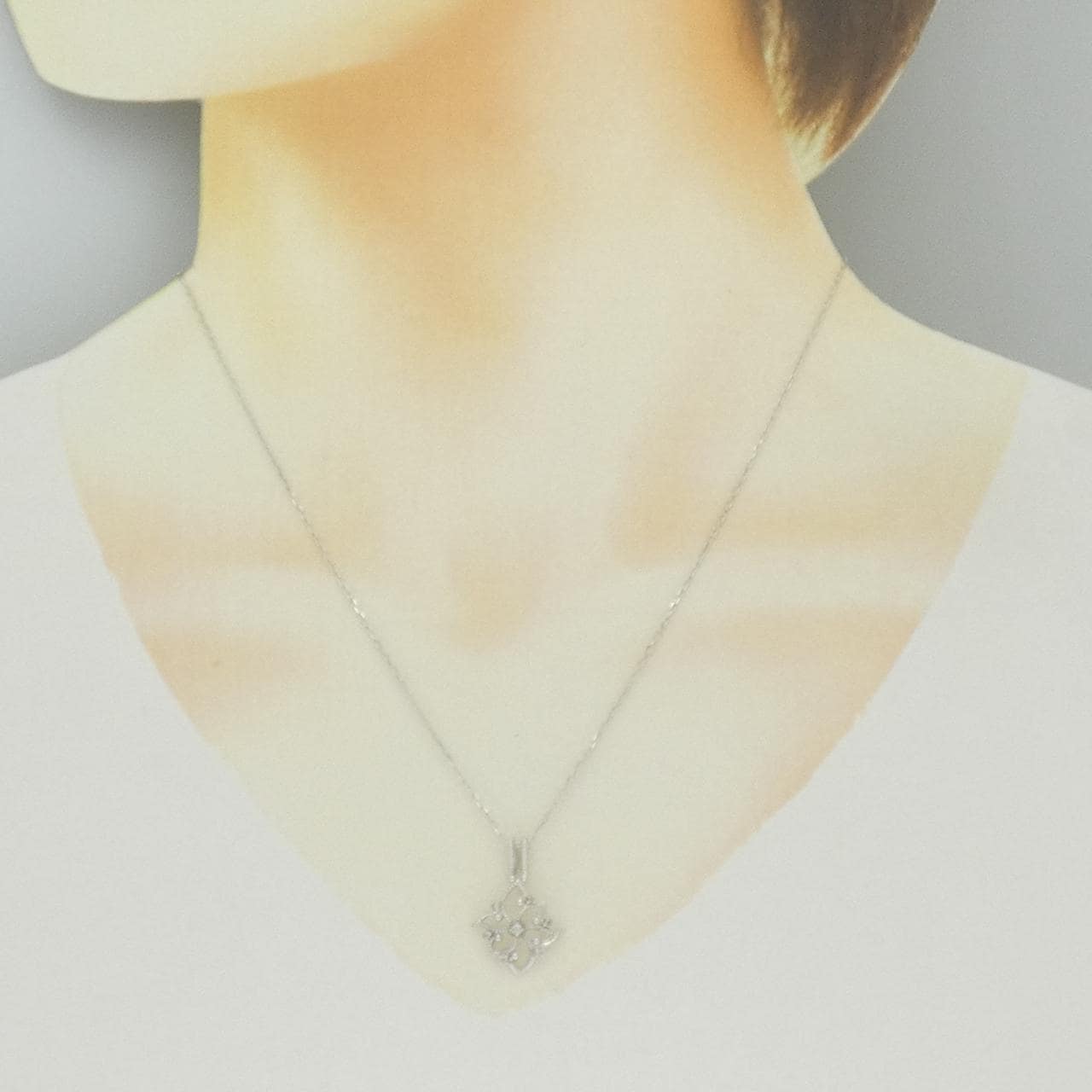 K18WG ダイヤモンド ネックレス 0.05CT