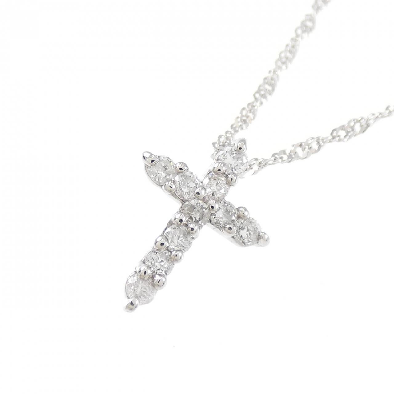 PT900/PT850 Cross Diamond Necklace 0.15CT